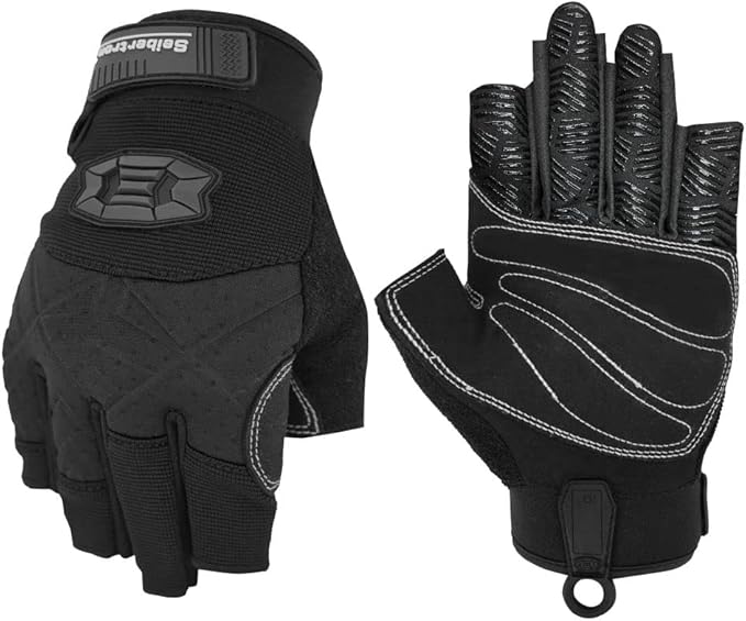 Seibertron Full or Half Finger Padded Palm Lightweight Breathable Climbing Rope Gloves for Climbers, Rock Climbing, Rescu...
