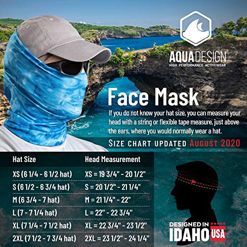 Aqua Design Fishing Hunting Masks Neck Gaiter: Men and Youth UPF 50+ Sun Mask Protection: Camo Face Cover Balaclava Bandana