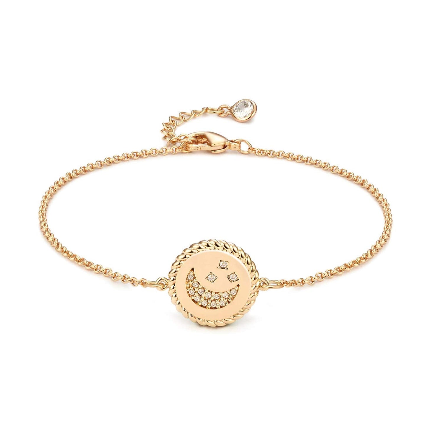 LOYATA Evil Eye Bracelet Gold Open Diamond Cubic Zirconia 14K Gold Plated Dainty Chain Simple Jewelry Gift for Women