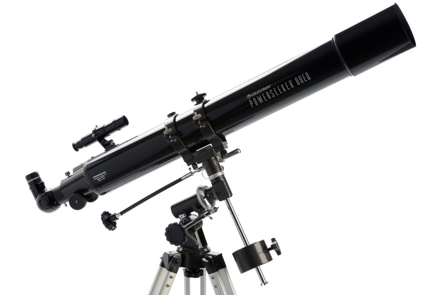 Celestron - PowerSeeker 80EQ Telescope - Manual German Equatorial Telescope for Beginners - Compact and Portable - Bonus Astronomy Software Package - 80mm Aperture