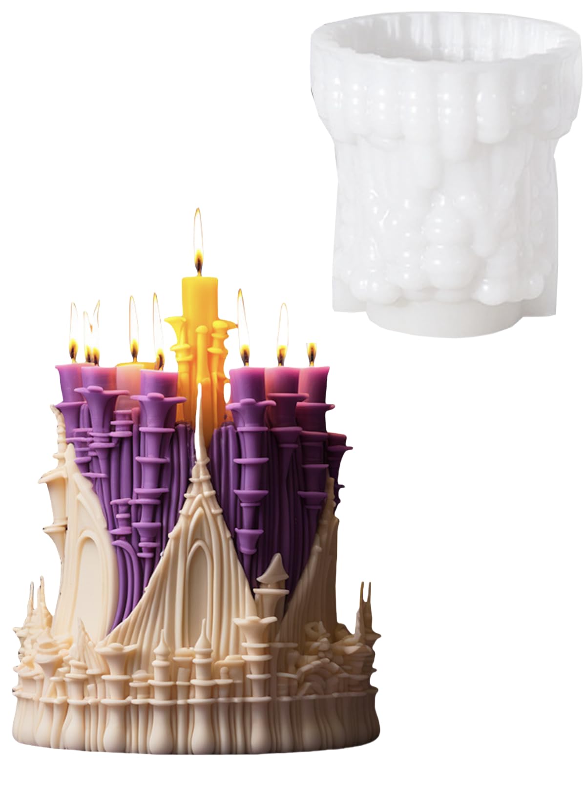letsgetfun 3D European Style Castle Candle Silicone Mould, Silicone Mold for Resin Cake Chocolate Mould for DIY Gift Home Decor