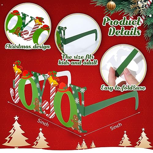 Glitinsel 34 Pcs Christmas Glasses Frames Christmas Party Decorations Favors Glasses Costume Eyeglasses Accessories Funny ...