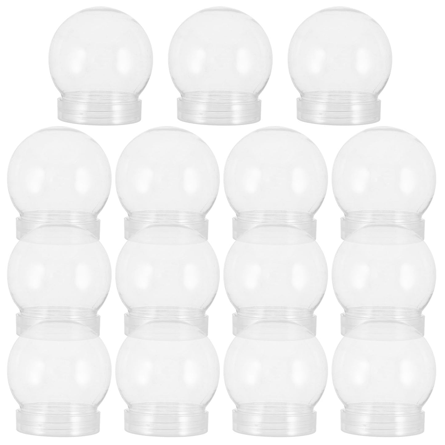 BESTOYARD 15 Pack Snow Globe Clear Water Globes, Empty Snow Globe Making Props for DIY Crafts, Christmas Decorations, Fillable with Paint, Fabric, Glitter, Candy, Photos, Mini Trees