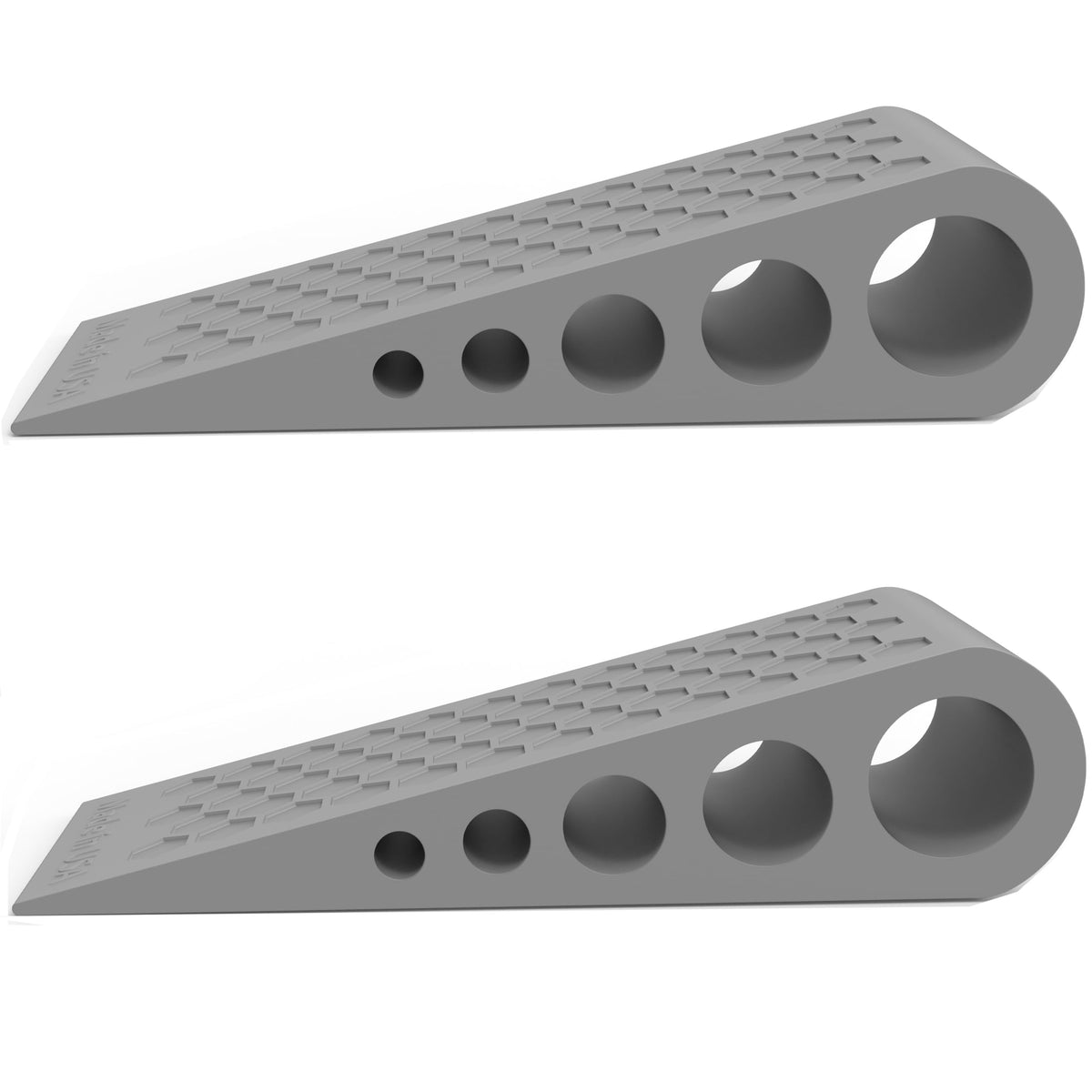Door Stoppers for Bottom of Door Premium Floor Rubber Door Stop Wedge Made in USA Heavy Duty Honeycomb Design for Carpet, Tile, Ideal for Home, School, Commercial, Gray 2-Pack