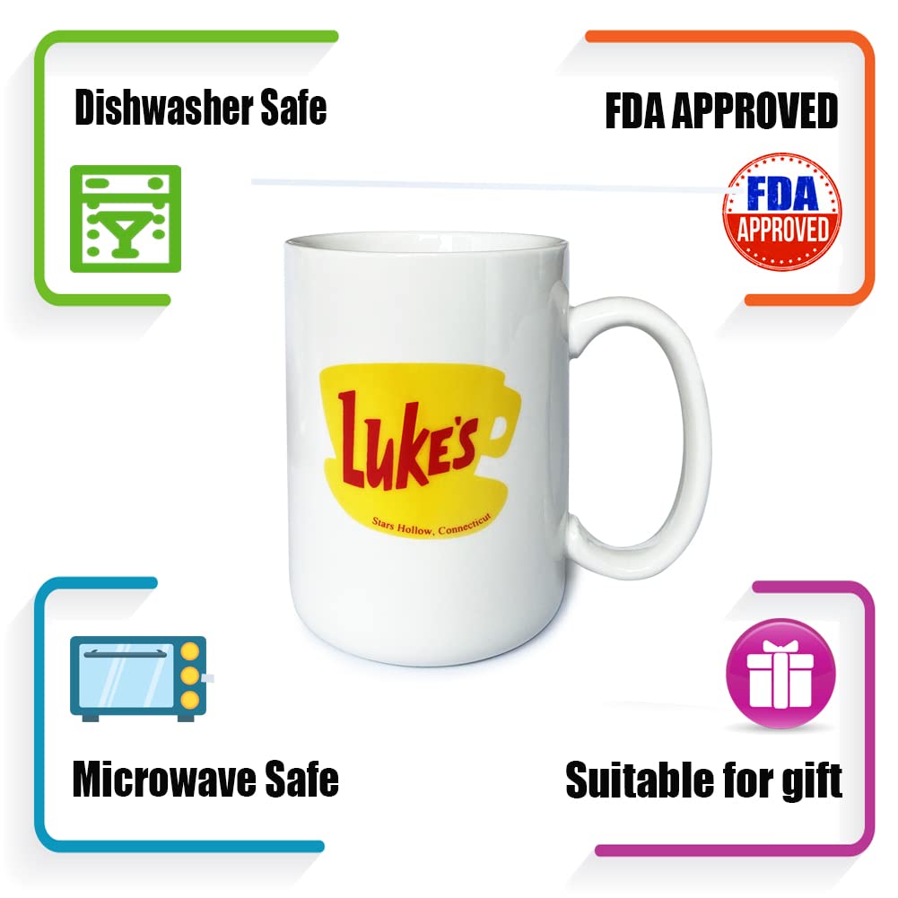 Luke's Diner 15oz Coffee Mug - Novelty Ceramic Cup, Fun Gift for Fans, Tea & Coffee Drinkers