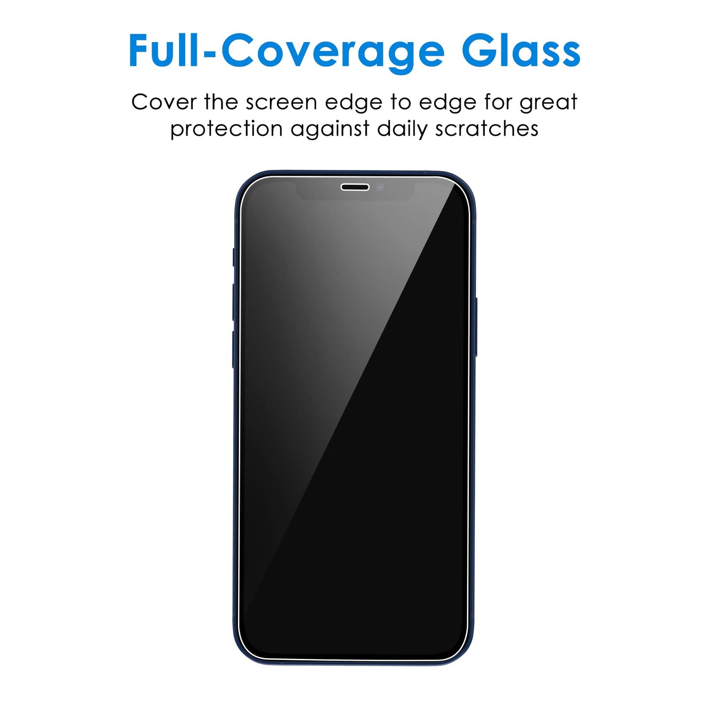 Jetech One Touch Install Screen Protector For Iphone 12/12 Pro 6.1-Inch, Full Coverage Tempered Glass Film, Auto Alignment Tool