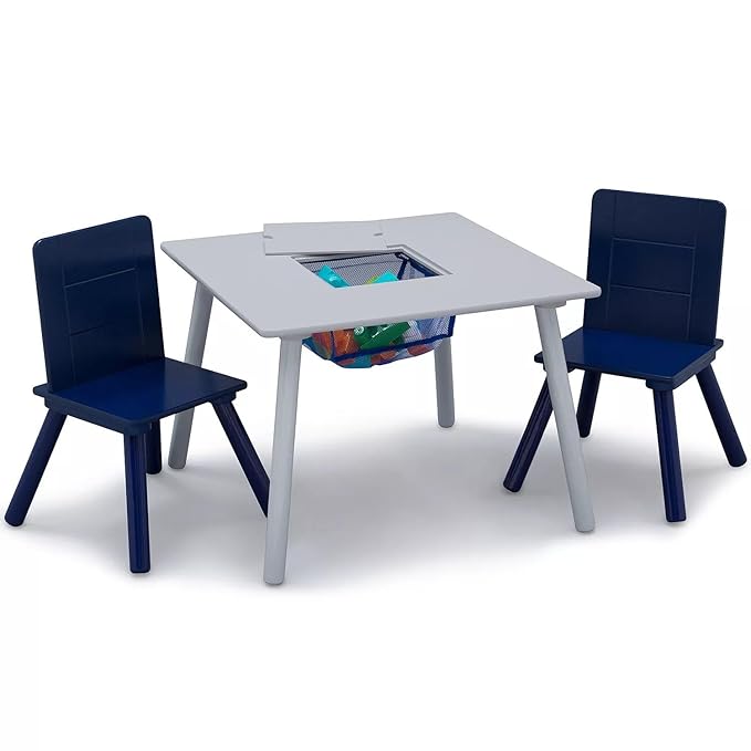 Delta Children Kids Table and Chair Set with Storage Basket – Toddler Activity Desk for Arts, Crafts & Play, Snacks & Lear...