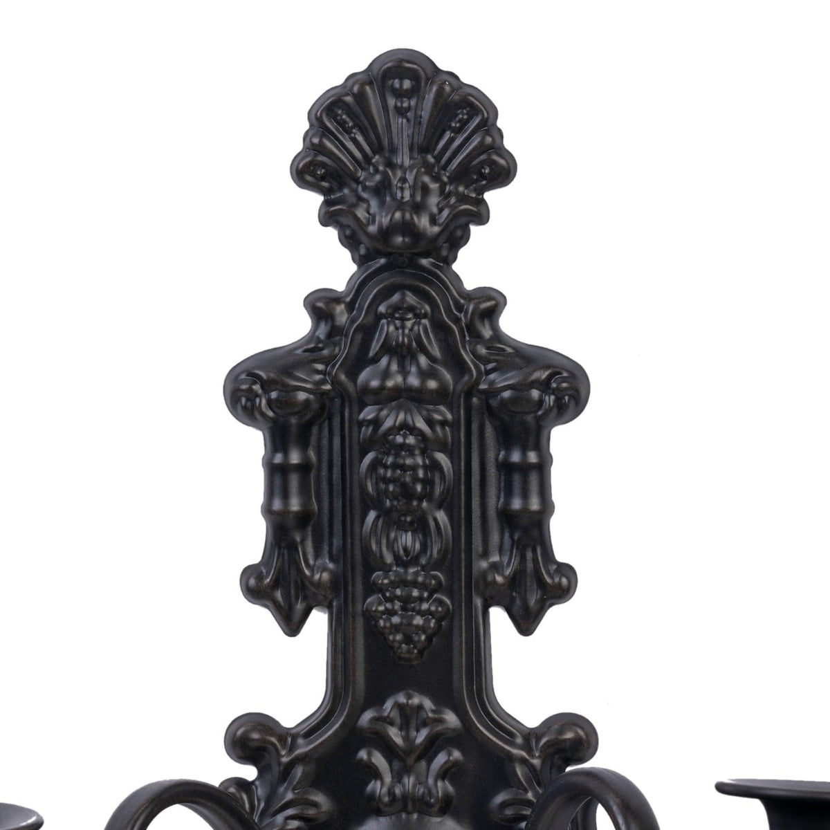Candle Sconce(Set of 2)-Metal Gothic Wall Decorations-Rustic Home Decor-Black Wall Candle Sconces,Ideal for Stick Candles