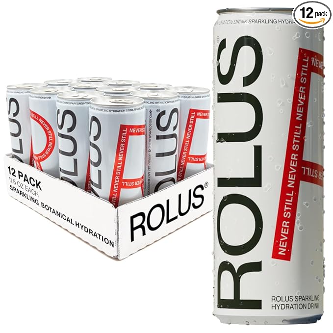 ROLUS Sparkling Electrolyte Hydration, 11.5 oz (12 pack), 345mg Electrolytes, No Sugar, No Caffeine, No Dyes