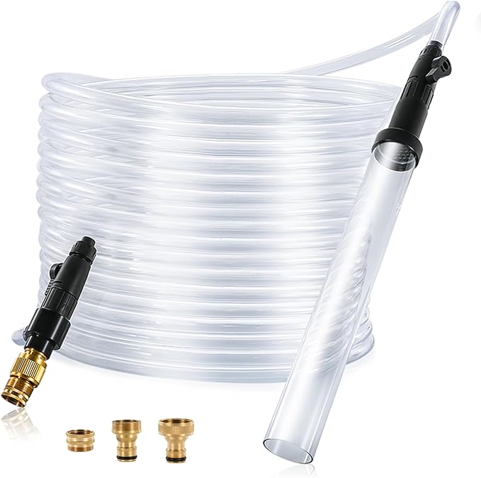 ZRDR Aquarium Siphon Vacuum Gravel Cleaner Kit for Fish Tank Cleaning Gravel & Sand, Fish Tank Water Changer Metal Faucet ...