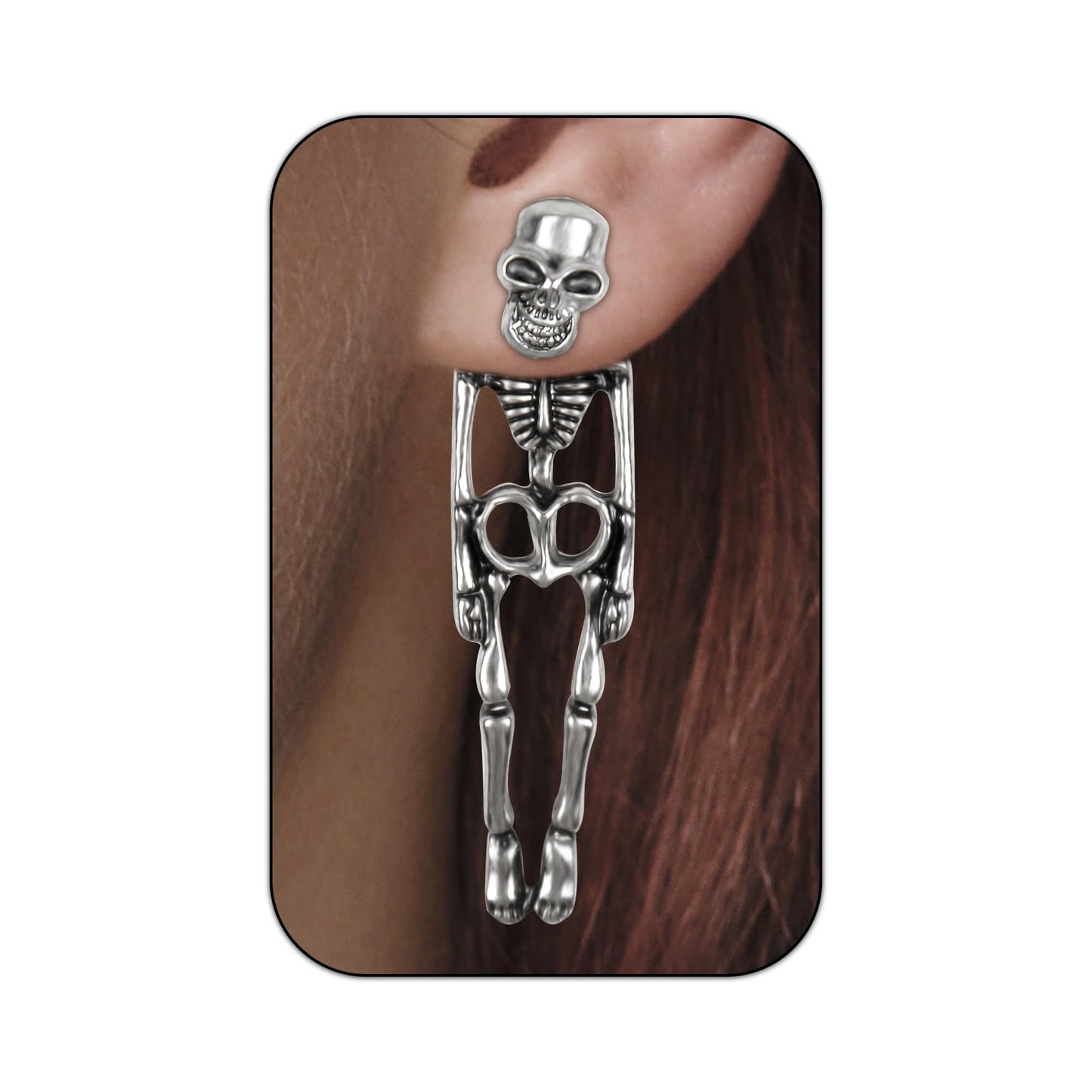 Halloween Earrings for Women, Gothic Skeleton Skull Dangle Earrings for Women, Detachable Gothic Earrings Dangling Jewelry for Women Halloween Theme Costume Accessories
