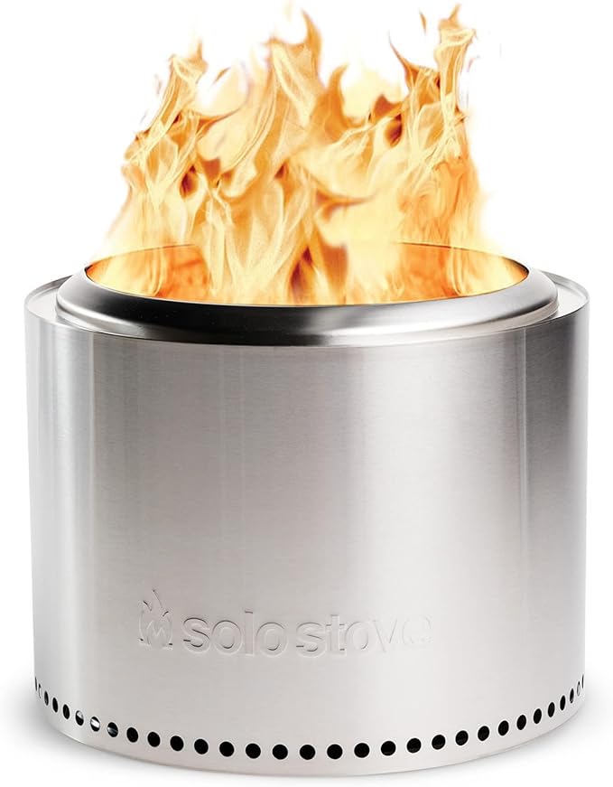 Solo Stove Bonfire 19.5" Smokeless Fire Pit with Removable Ash Pan | Portable Outdoor Fire Pit | Stainless Steel - Wood Bu...