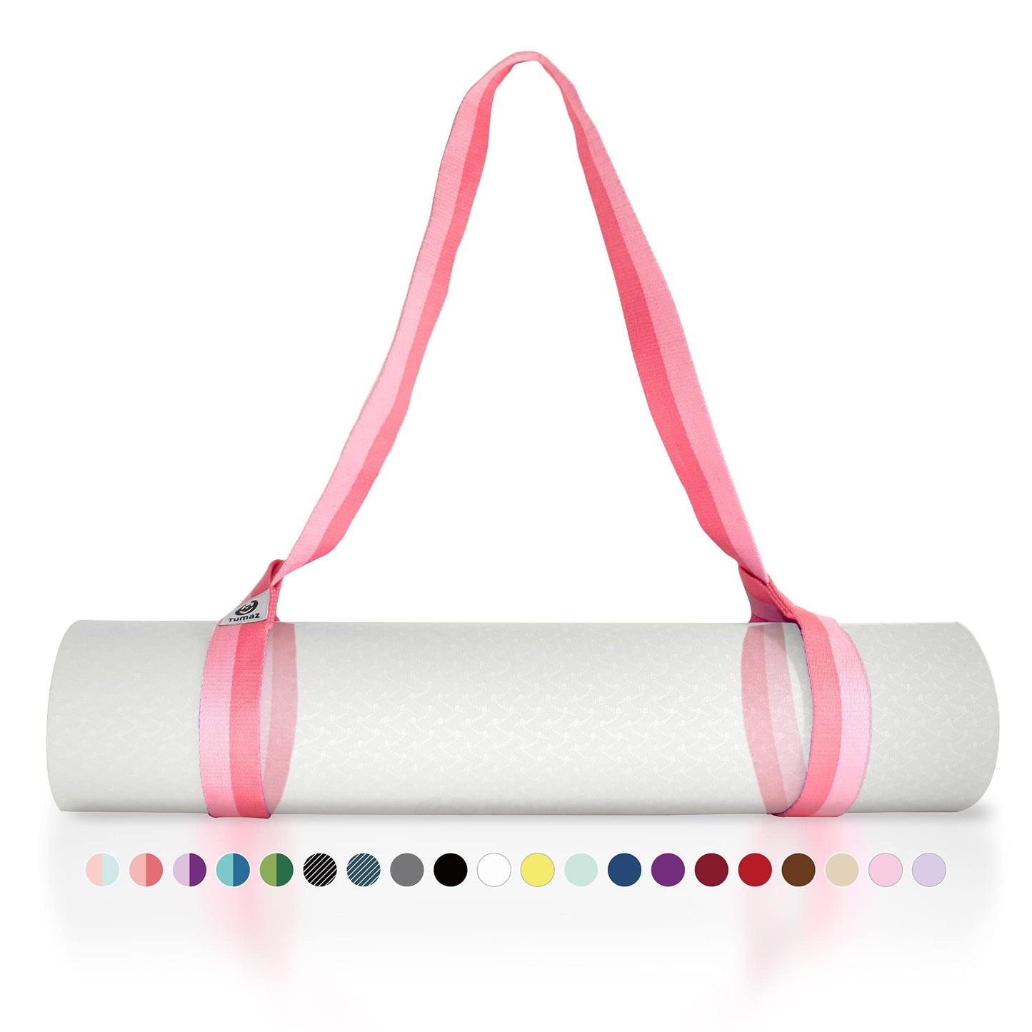 Tumaz Yoga Mat Strap [MAT NOT Included] (2 Sizes) with Extra Thick & Comfy Delicate Texture, Adjustable Yoga Mat Carrier