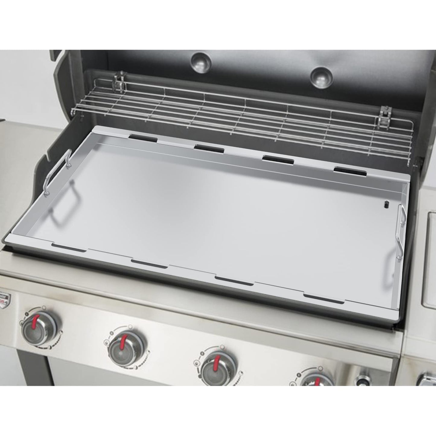 Stanbroil 6789 Full-Size Griddle Insert for Weber Genesis 400 Series Gas Grill, 4-Burner Flat Top Griddle for Weber Genesis I&II 410 415 425s 435 440, Stainless Steel