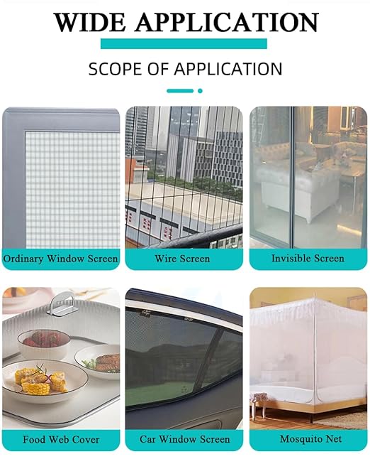 Upgraded Window Screen Repair Tape 4in*16.4FT(196.8in) Ventilated Screen Repair Patch Strong Adhesive Screen Repair Kit Removable Seam Glue Mesh Repair Fiberglass Screen Tape(Black)