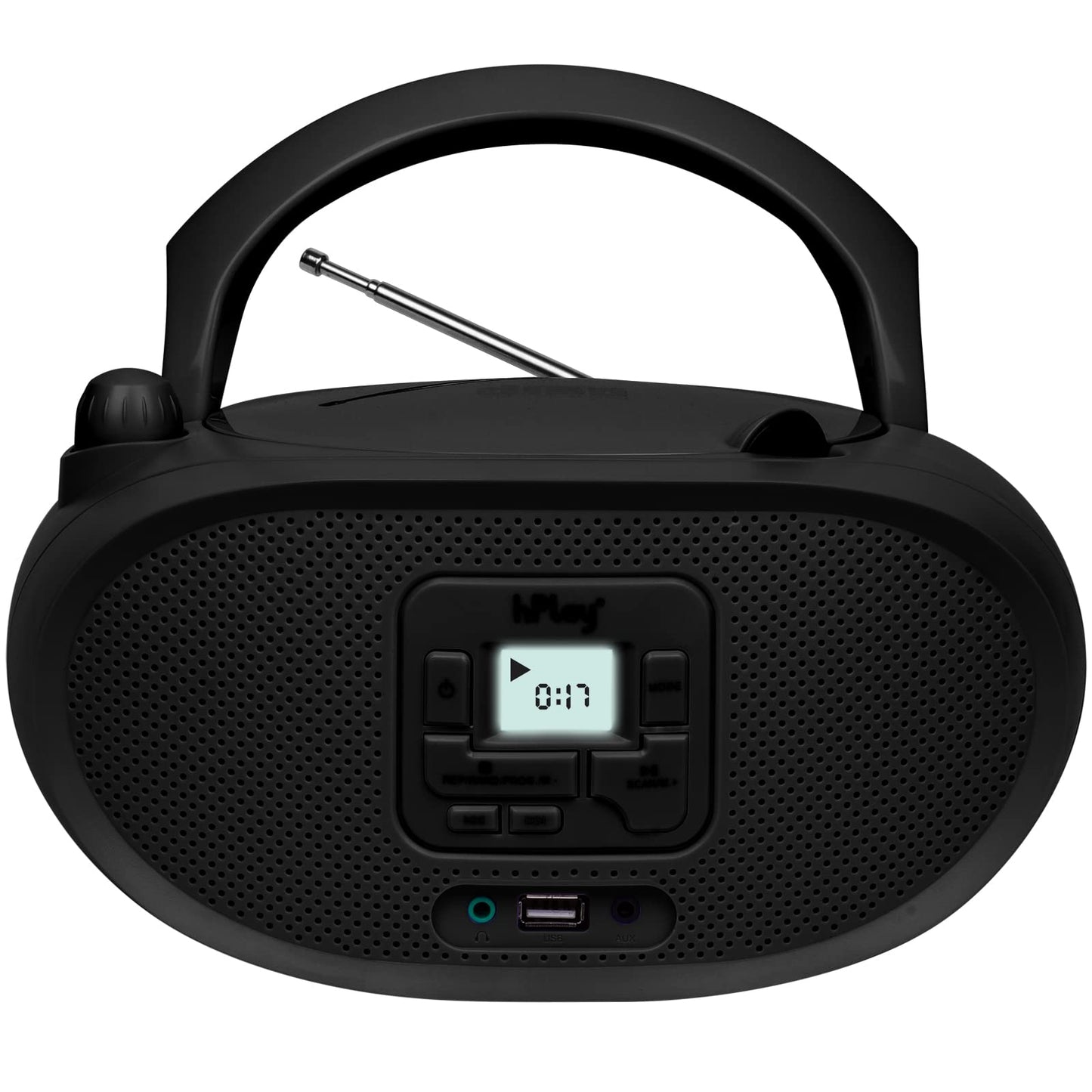Hplay Gummy Gc04B Portable Cd Player Boombox With Digital Tunning Fm Stereo Radio Kids Cd Player Bluetooth Usb Lcd Display, Fron
