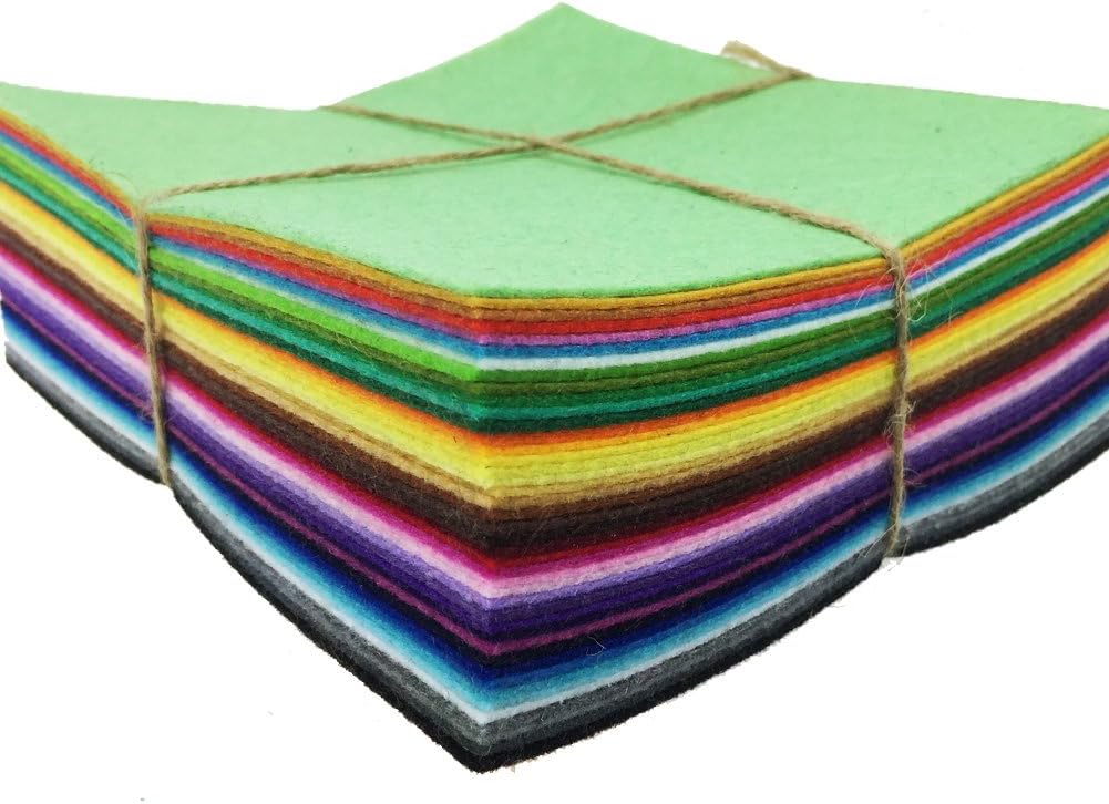 42pcs Felt Fabric Sheet Assorted Color Felt Pack DIY Craft Squares Nonwoven (25 * 25cm)
