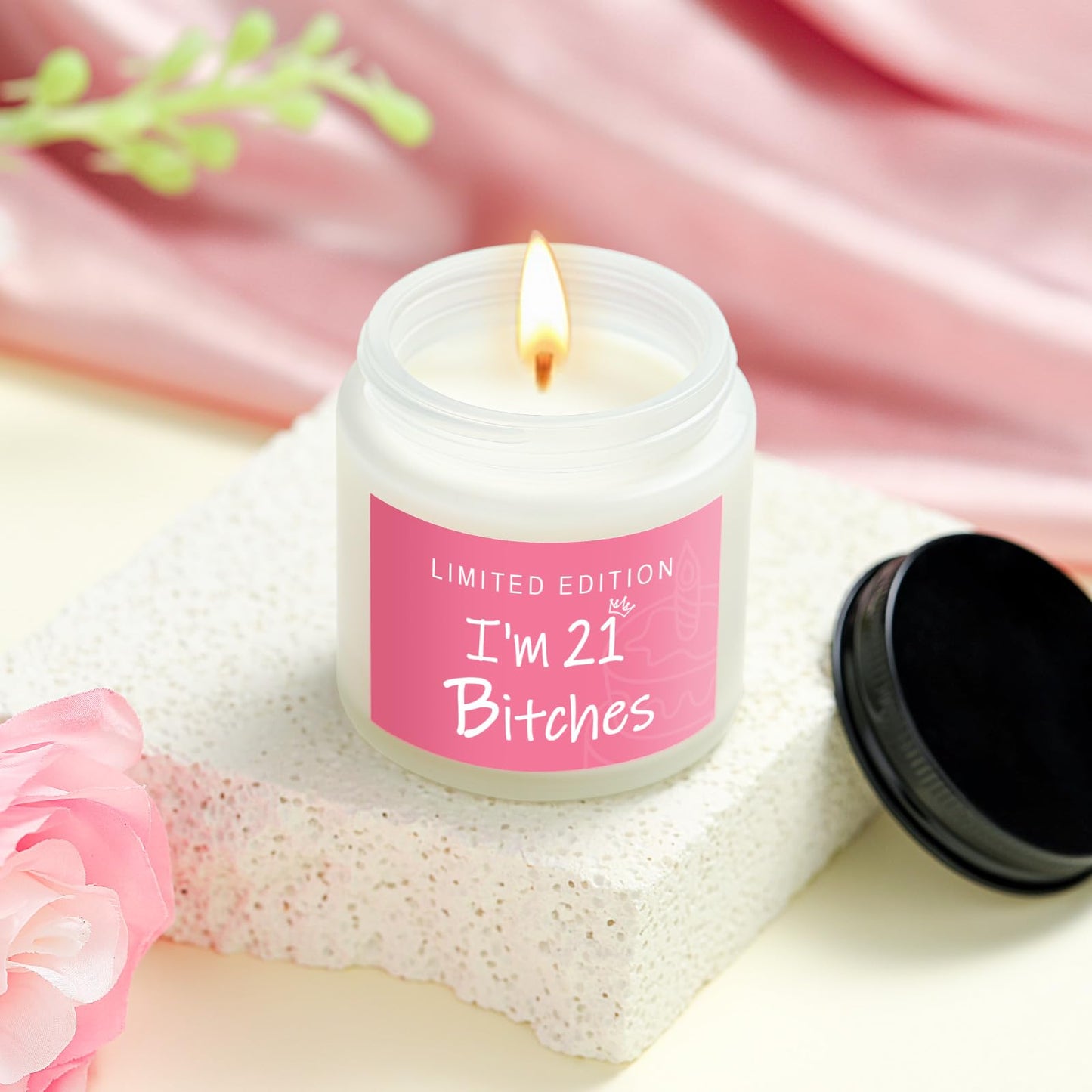 21st Birthday Gifts for Her Unique 21 Year Old Birthday Gifts for Her Funny Gift for 21 Year Old Female 21st Bday Decorations for Women - Wine Glass Toilet Paper Candle Makeup Bag