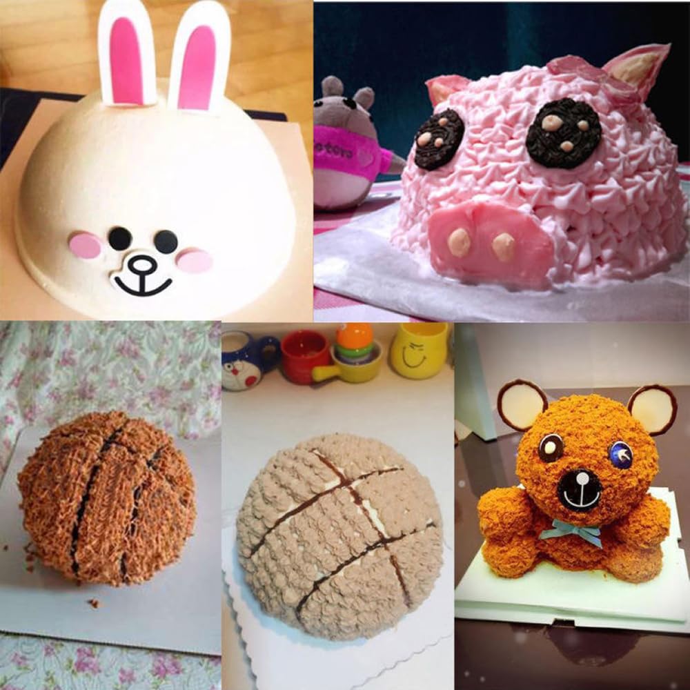 Hedume Set of 8 Cake Sphere Pan, 6.5 Inches 3D Sports Ball Cake Pan to Create Any Ball Shaped Cake, Includes 4 Semicircles and 4 Chassis