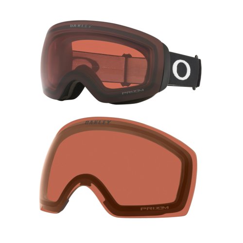 Oakley Flight Deck Medium Prizm Garnet REPLACEMENT LENSES OO7064 Ski Goggles For Men For Women+ Bundle Microfiber Pouch