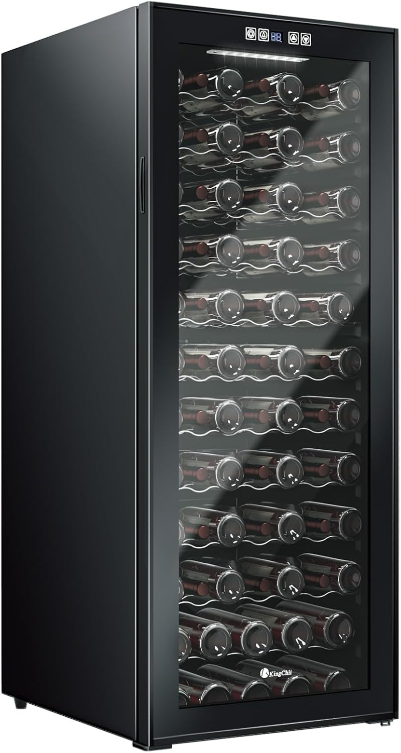 KingChii 80 Bottle Wine Cooler Refrigerator - Intelligent Digital Control Wine Fridge, Low Noise Operation, Freestanding Wine Refrigerator for Kitchen and Home