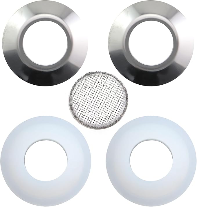 CChiai Stainless Steel Beverage Dispenser Faucet Replacement Part Fit 16mm Openings 2 Silicone Gaskets 2 Steel Plates 1 St...