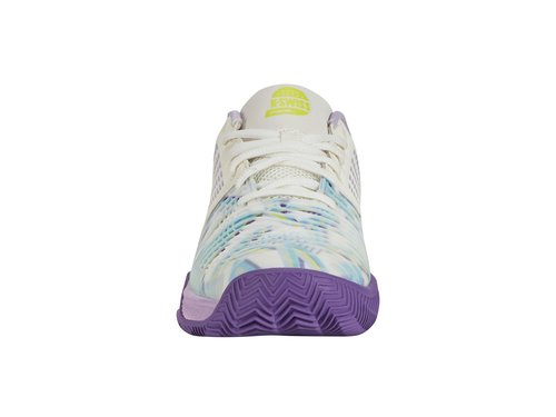 K-Swiss Women's Express Light 3 Padel Shoe, Snow White/Purple Heart/Evening Primrose, 10 M