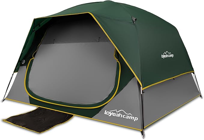 LOYEAHCAMP Tents 4 Person Camping Tent, Easy Setup Waterproof Family Tents for Camping, Portable Dome Tent for Outdoor Cam...