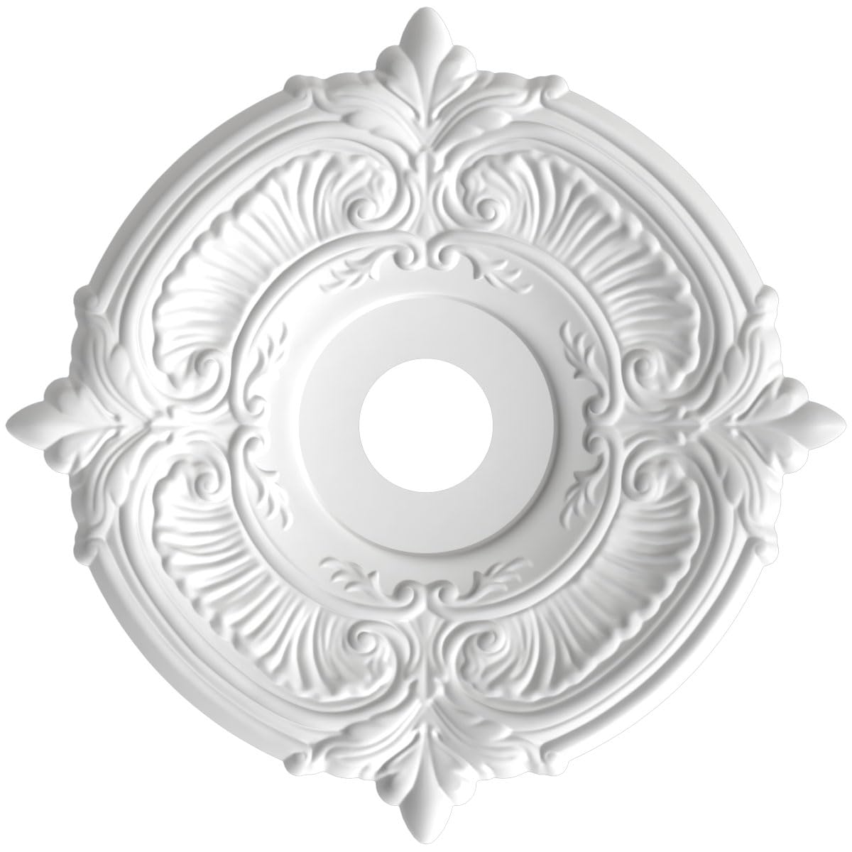 19Od X 3 1/2Id X 1P Attica Thermoformed Pvc Ceiling Medallion (Fits Canopies Up To 6 3/4), Metallic Black Night