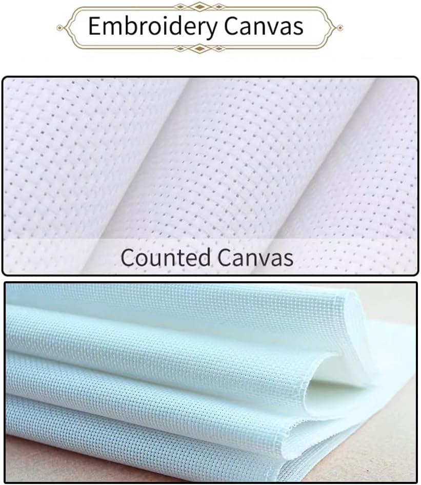 Threadhaven Cross-Stitch Kit 14CT Aida Counted Embroidery Complete Set with Fabric, Threads, Needles & Chart-Premium Beautiful Girls Design for Adults & Beginners- Lovers 13.4''×16.9''