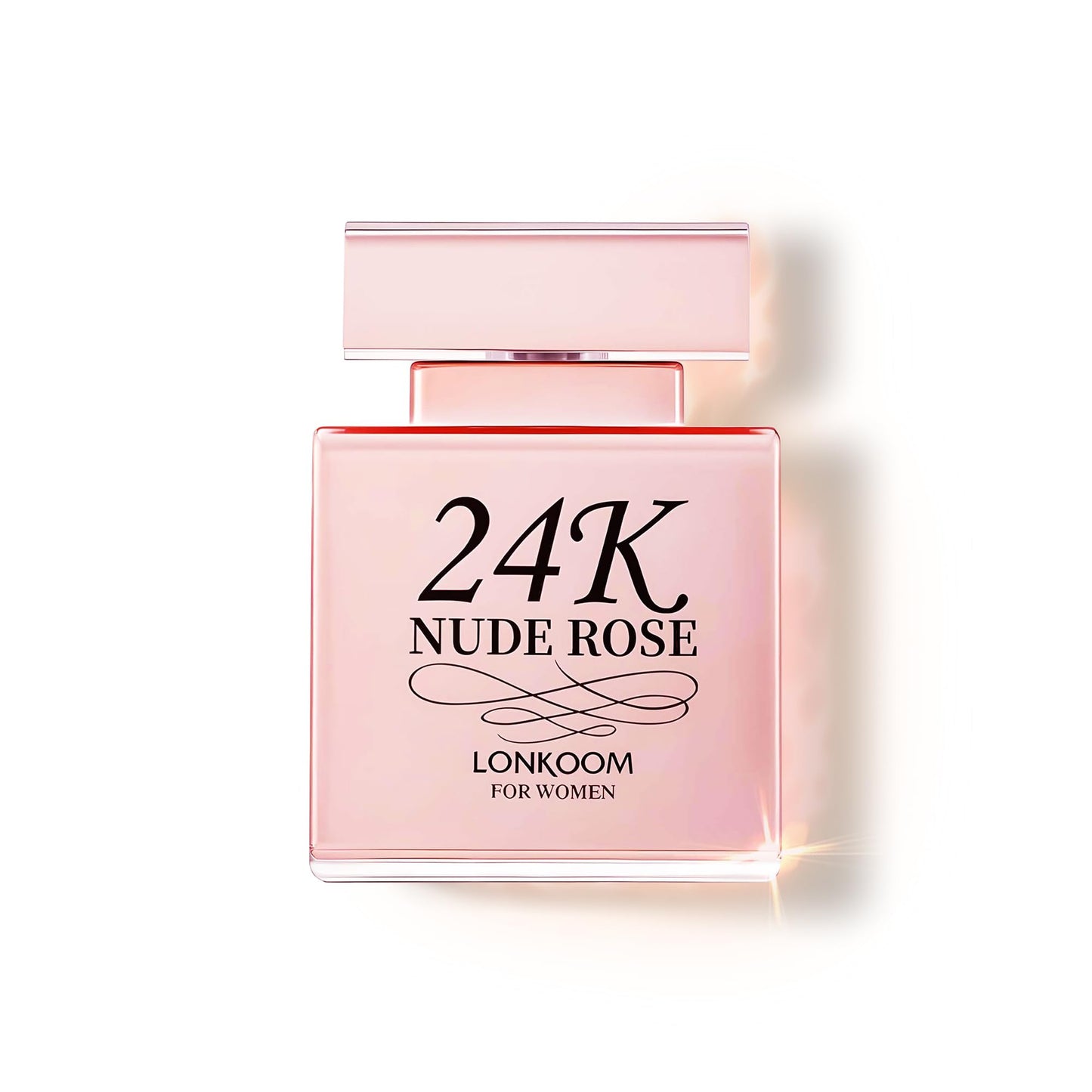 Lonkoom 24K Nude Rose Perfume for Women, 3.4 Fl Oz/100ml Eau de Parfum Spray Long-Lasting Fragrance, Floral Notes of Sweet Pea, Bergamot, Peony, Rose, Musk