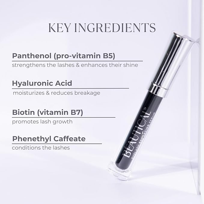 Eyelash Serum – Lash Enhancing & Conditioning Formula with Botanical Ingredients for the Appearance of Fuller, Shinier & Healthier-Looking Lashes – Nourishing Lash Care, 3ml
