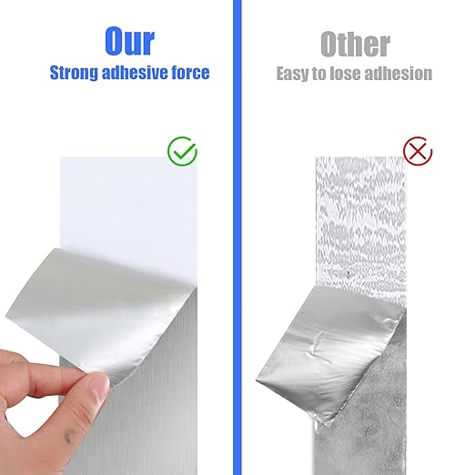 Romeda Aluminum Foil Tape, 3 inch x 65 Feet (3.9 mil), Insulation Adhesive Metal High Temperature Heavy Duty HVAC Tape, Silver for Ductwork, Dryer Vent, HVAC