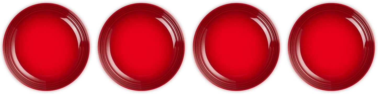 Le Creuset Stoneware Set of 4 Pasta Bowls, 8.5" each, Cerise