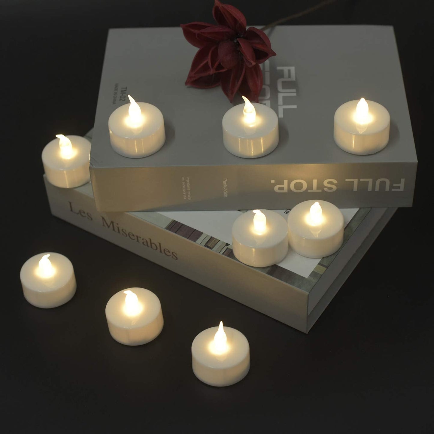 400Pack Battery Tea Lights Candles - LED Tea Lights Realistic Bright Flickering Holiday Gift Operated Flameless LED Tea Light for Festival& Celebration Warm White Battery Powered(sets of 50*8)