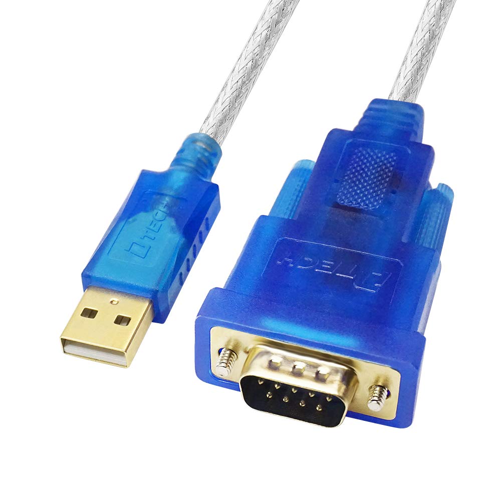 Dtech Usb To Serial Adapter Cable With Rs232 Db9 Male Port Ftdi Chipset Supports Windows 10 8 7 And Mac Linux - 4 Feet