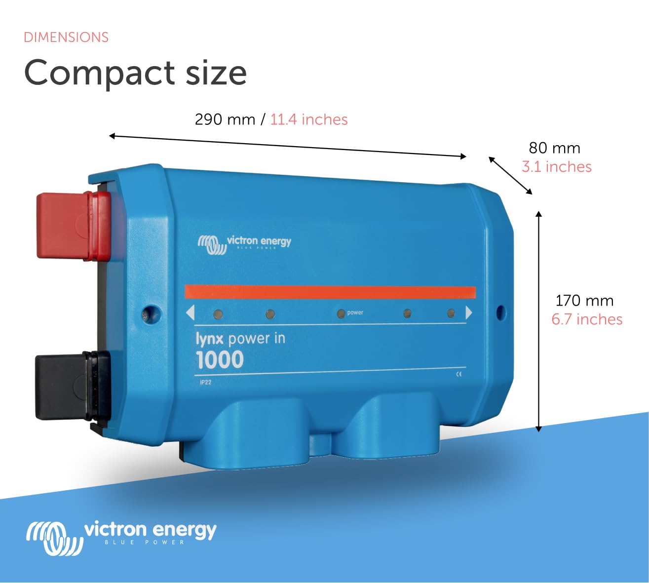 Victron Energy Lynx Power In Battery Connector - Modular M8 Dc Bus Bar With 4 Connections For Batteries, Loads, Or Chargers - Su