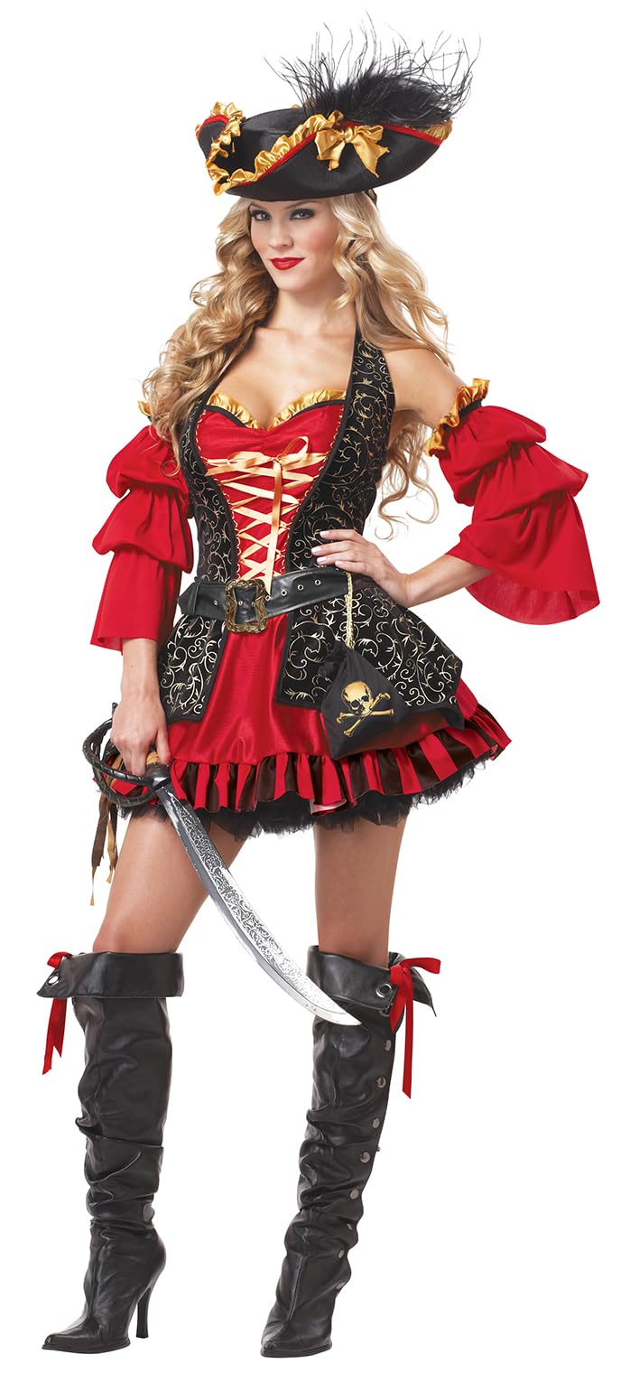 California Costumes Sexy Spanish Pirate Costume Medium Red