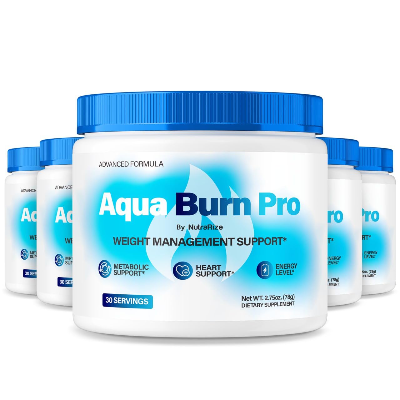 (5 Pack) Aqua Burn Pro- Premium Powder Formula for Overall Health and Fitness, Support Healthy Lifestyle and Overall Well-Being, Official Aqua Burn Pro in A Jar Review (150 Servings)
