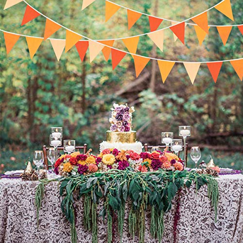 10M/32Ft Triangle Flag Fabric Banner Cotton Pennant Garland Cloth Bunting for Fall Decor Autumn Wedding Birthday Party Tha...