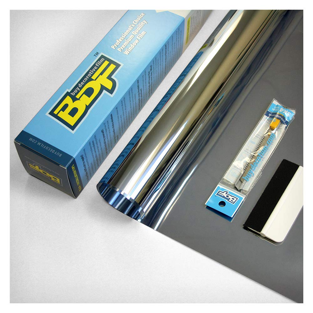 BDF S05 Window Film Daytime Privacy and Heat Control Silver 5 (Very Dark) - 30in X 12ft