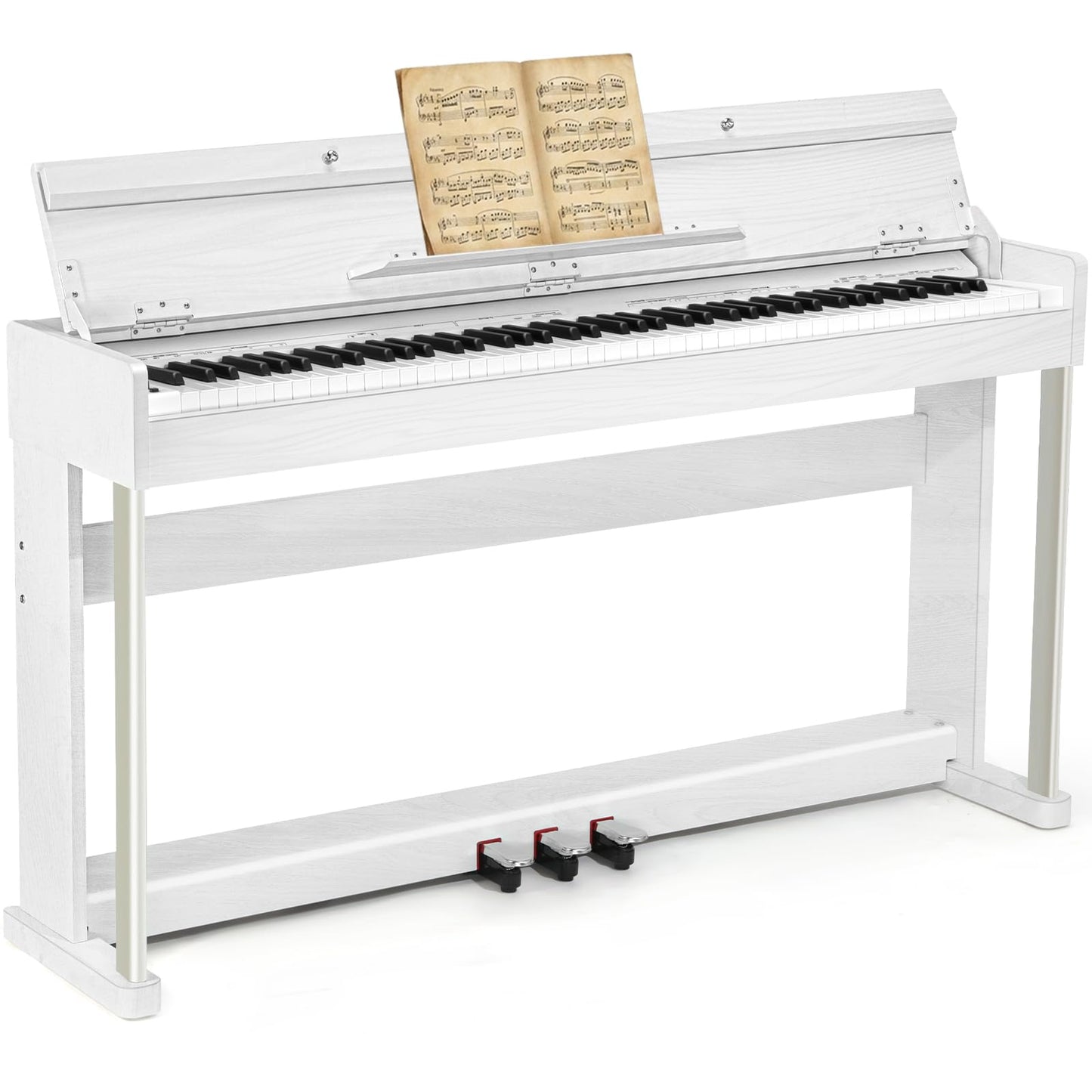 Vediya 88 Key Weighted Digital Piano Keyboard - Wood Piano Desk to Vanity, Hammer Action Electric Piano with MIDI, Ideal Home Digital Pianos & Keyboard Piano for Beginners (White)