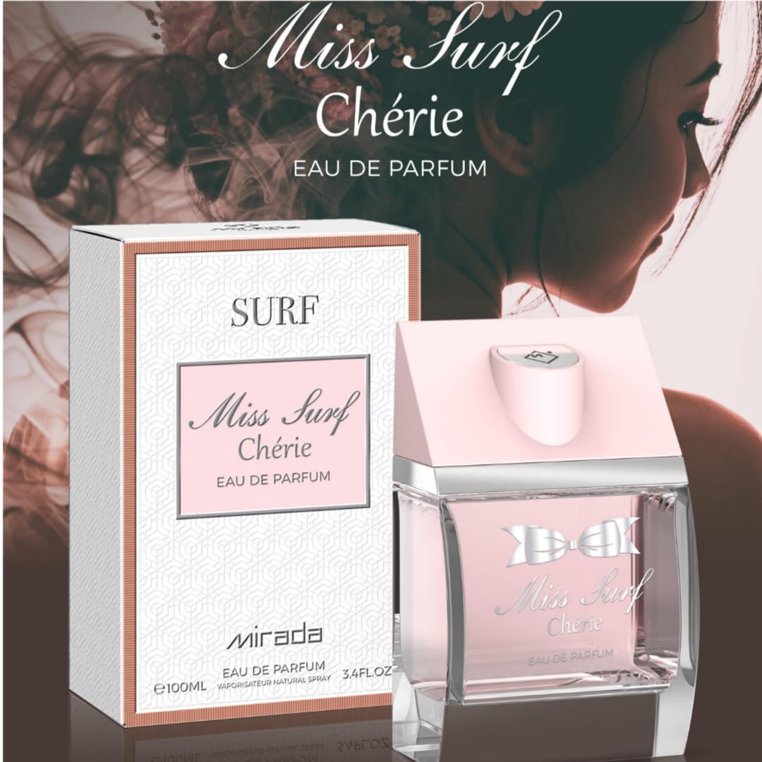 MIRADA Miss Surf Ch  rie, Women's Eau de Parfum (EDP) 3.4 FL. Oz (100ml), Womens Perfume with Notes of Strawberry, Mandarin Oran