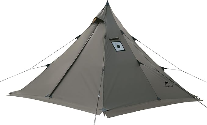 Naturehike Ranch Fire 4 Season Teepee Tent, 2 Person Hot Tent with Stove Jack, Windproof Waterproof Cold Weather Winter Te...