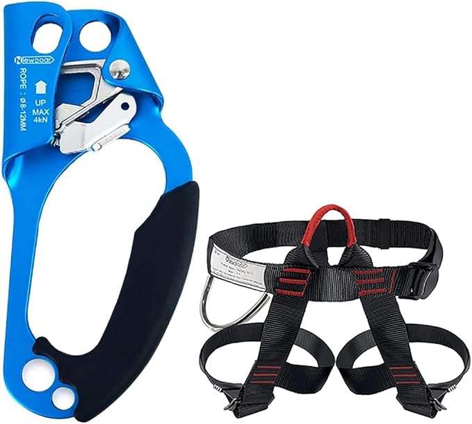 NewDoar Right Hand Ascender and Half Body seat belt for Rappelling Fire Rescuing Tree Climbing Gear