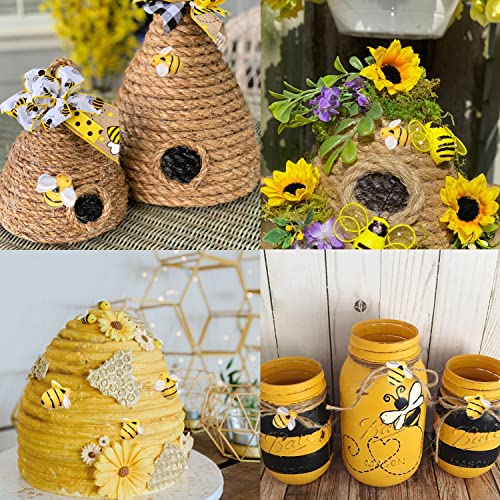 HADDIY Tiny Craft Bees,50 Pcs Small Plastic Resin Bumble Bee Decor for Embellishments and Bee Themed Birthday Party Table ...