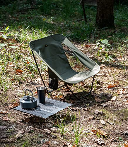 iClimb 1 Ultralight Compact Low Folding Chair and 1 Anti-Sinking Large Feet Chair Bundle, for Adults Outdoor Backpacking H...