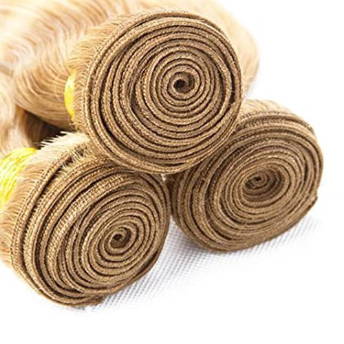 Giginger Bundles Human Hair P27/613 Blonde Straight Human Hair Bundles 18 20 22 Inch Highlight Honey Blonde Unprocessed Quick Weave Soft Sewn In Hair Extensions for Black Women