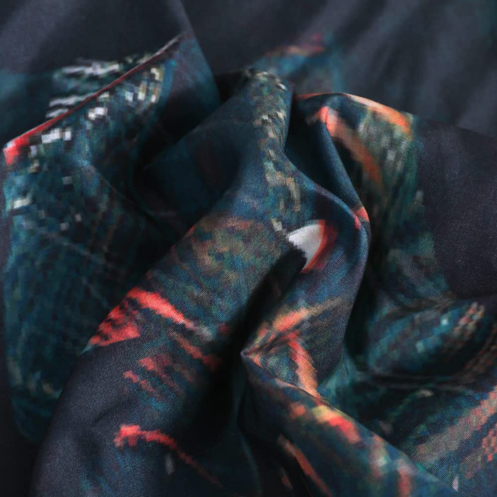 Roscloud Kids Dinosaur Sheet Set - Full Size Boys 3D T-Rex & Triceratops Dinosaur Bed Set - Fitted Sheet x 1, Pillowcase x 2