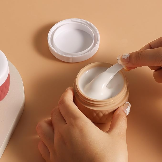 Travel Containers for Toiletries, Silicone Cream Jars BPA-Free, TSA Approved 2oz Travel Size Containers, Leak-proof Silicone Jars with Lid for Cosmetic Face Hand Body Cream (4 Pack)